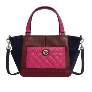 Coach Park Quilted Color Block Leather & Suede Purse ❤️🖤